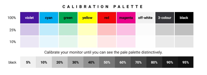 Drezier Atelier | Standard Colour Calibration Bar for customer's monitor calibration